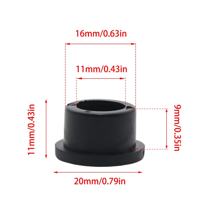 Adyoney 6 Pcs 16mm / 5/8 Inch Black Cable Cord Grommets, Rubber Desk Grommets for Table Computer Desk Wire Organizer TV Console and Other Furnitures Cover - Image 2